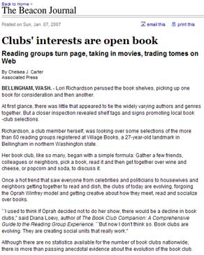 Akron Beacon Journal : Clubs' Interests Are Open Book
