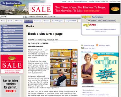 The Providence Journal : Book Clubs Turn A Page