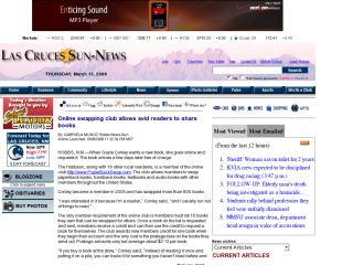 Las Cruces Sun-News : Online Swapping Club Allows Avid Readers To Share Books Las Cruces Sun-News : Online Swapping Club Allows Avid Readers To Share Books