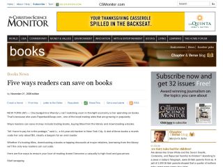 The Chrisitan Science Monitor : Five Ways Readers Can Save On Books The Chrisitan Science Monitor : Five Ways Readers Can Save On Books